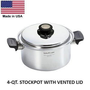 14 Pc Waterless Cookware Set Vented Lids 430 Induction Ready Stainless Steel Made in USA