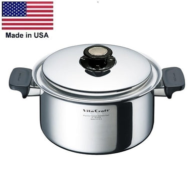 SILVER CLASSIC 4 Qt. Stockpot with Vented Lid Induction Ready 430 Stainless Steel Made in USA