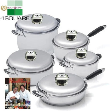 CLOSEOUT 10 Pc. Set Waterless Cookware with Steam Control Lids 7-Ply Induction Ready T304ss