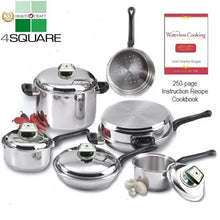 Load image into Gallery viewer, 11 Pc. Set Waterless Cookware with Steam Control Lids 7-Ply Induction Ready T304ss