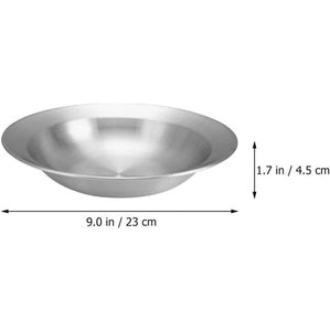 FOUR 9-inch Salad, Soup, Dessert Plates 18/0-gauge Stainless Steel