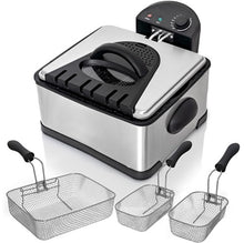 Load image into Gallery viewer, Electric Deep Fryer with 3 Frying Baskets - Adjustable Temp Control