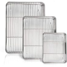 Load image into Gallery viewer, 6-Pc. BAKING Set with RACKS 9, 10, 12-in 18/0 gauge Stainless Steel