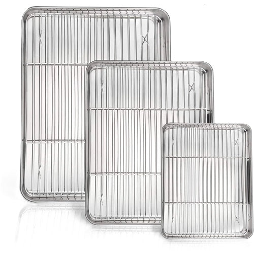 6-Pc. BAKING Set with RACKS 9, 10, 12-in 18/0 gauge Stainless Steel