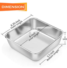 Load image into Gallery viewer, Medium SQUARE CAKE PAN Lasagna 18/0-gauge Stainless Steel