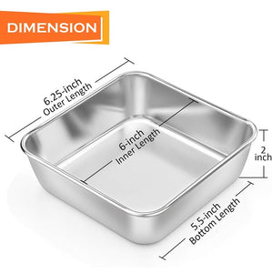 Medium SQUARE CAKE PAN Lasagna 18/0-gauge Stainless Steel