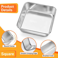 Load image into Gallery viewer, Medium SQUARE CAKE PAN Lasagna 18/0-gauge Stainless Steel