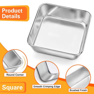 Medium SQUARE CAKE PAN Lasagna 18/0-gauge Stainless Steel