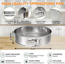 Load image into Gallery viewer, 7-inch SPRINGFORM PAN 18/0-gauge Stainless Steel NEW
