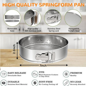 7-inch SPRINGFORM PAN 18/0-gauge Stainless Steel NEW