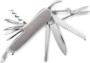 CLOSEOUT 2 LEFT - Multitool Knife with Leymar Handle, 420-Stainless Steel (Silver)