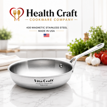 Load image into Gallery viewer, 7-inch Gourmet Skillet 1-2 Egg Pan 430 Magnetic Stainless Steel Made in USA
