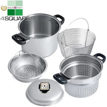 Load image into Gallery viewer, 7-Ply 8 Qt. PASTA SET with Steamer and Deep-Fry-Basket T304ss Induction Ready Stainless Steel