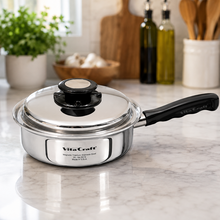 Load image into Gallery viewer, 8-Inch Sauté Skillet with Vented Lid 1.25 Qt. | 430 Stainless Steel | Made in USA