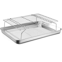 Load image into Gallery viewer, 16x12-inch BAKING SHEET with Adjustable Cooling Jerky RACK 18/0 Gauge Stainless Steel