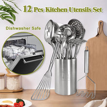 Load image into Gallery viewer, PRO SERIES 12 Pc. Stainless Steel KITCHEN TOOL SET with Holder