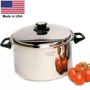 5-Ply 6 Qt. STOCK POT with Vented Lid Waterless 439 Stainless-Steel Made in USA