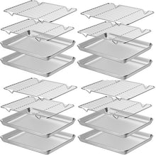 Load image into Gallery viewer, 8 Baking Sheets with Racks 18/0 gauge Stainless Steel OVERSTOCK