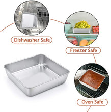 Load image into Gallery viewer, 8x8x2-inch SQUARE CAKE PAN Brownies 18/0 Stainless Steel
