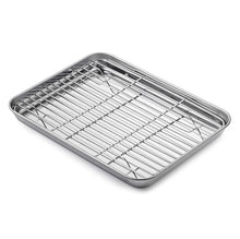 Load image into Gallery viewer, 9 x 7-inch Toaster Oven SHEET PAN with RACK 18/0 Stainless Steel