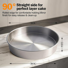Load image into Gallery viewer, 9 x 2-Inch (2) Round Cake Pans plus Server 18/0 Stainless Steel - Chocolate Cake Recipe