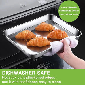 6 LEFT 9x7-inch BAKING SHEET with RACK 18/0 Gauge Stainless Steel