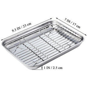 6 LEFT 9x7-inch BAKING SHEET with RACK 18/0 Gauge Stainless Steel