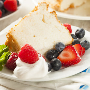 Angel Food Cake with three Topping Sauce Recipes