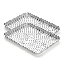 Load image into Gallery viewer, Baking Sheet with Rack Set (2) 18x13 18/0 Stainless Steel - Chicken Wing Recipe