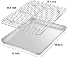 Load image into Gallery viewer, Baking Sheet with Rack Set (2) 18x13 18/0 Stainless Steel - Chicken Wing Recipe