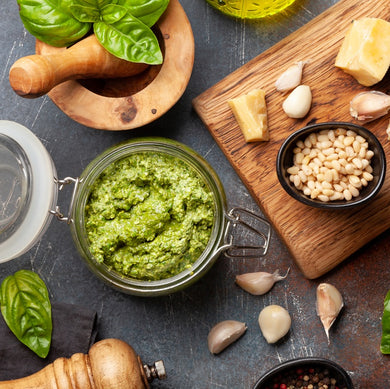 Pesto Recipe - Basil with Toasted Pine Nuts and Roasted Garlic - Chef Charles Knight