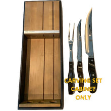 Load image into Gallery viewer, Vintage EKCO Arrowhead 3 Pc. Carving Set in Wooden Case Handmade in USA