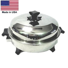 Load image into Gallery viewer, 12-inch Oil Core ELECTRIC SKILLET with High Dome Vented Lid T304s Stainless Steel