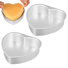 Load image into Gallery viewer, ONLY 3 LEFT 3 Pc. Heart-Shaped Cake Pans 18/0 Stainless Steel