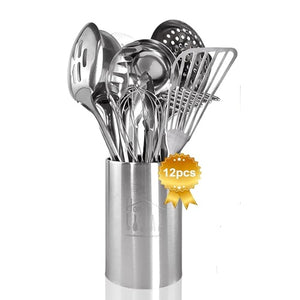 PRO SERIES 12 Pc. Stainless Steel KITCHEN TOOL SET with Holder