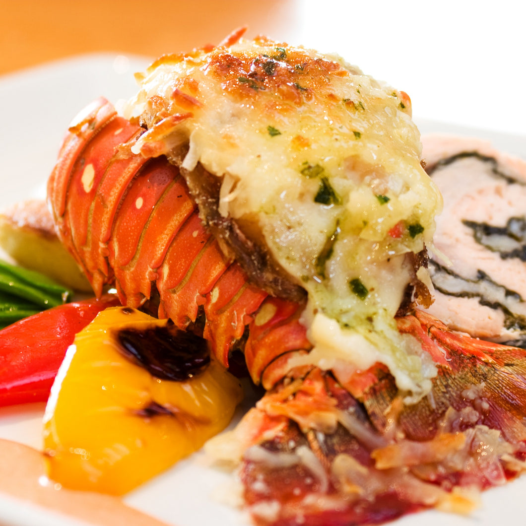 Crab-Stuffed Florida Lobster with Butter Sauce