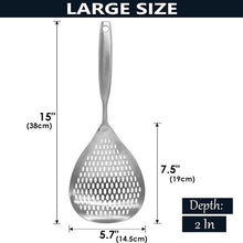 Load image into Gallery viewer, Large Skimmer Slotted Spoon – 304 Stainless Steel Spider Strainer Ladle