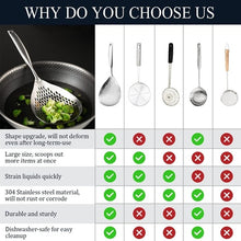 Load image into Gallery viewer, Large Skimmer Slotted Spoon – 304 Stainless Steel Spider Strainer Ladle