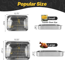 Load image into Gallery viewer, Set of (2) Lasagna Baking Roasting Pan Set 430 Gauge Stainless Steel