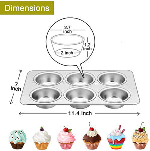 11 X 7-inch MUFFIN  CUPCAKE PAN 18/0-gauge Stainless Steel.