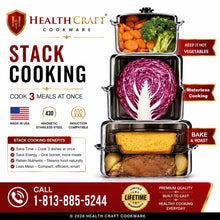 Load image into Gallery viewer, 10½-inch Stack Cooking Steamer Rack fits large Sauté Skillet, 6Qt and 8Qt Stockpot