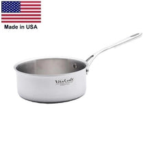 Load image into Gallery viewer, PRO SERIES 1½ Qt. SAUCEPAN 430 Induction Ready Stainless Steel Made in USA