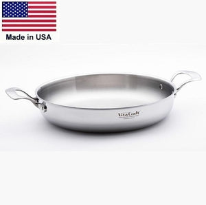 Pro-Series 5-ply Bonded Stainless Steel Deep Skillet 2 Side Handles 13 inches