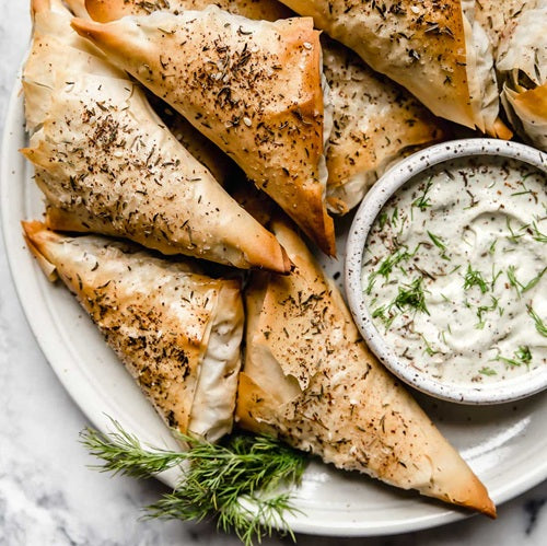 Greek Spanakopita with layers of phyllo dough and spinach filling