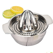 Load image into Gallery viewer, CITRUS JUICER Stainless Steel Lemon, Lime, Orange Strainer Press with Bowl Collector