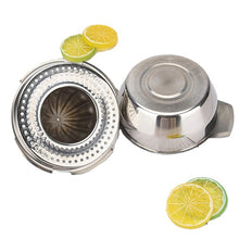 Load image into Gallery viewer, CITRUS JUICER Stainless Steel Lemon, Lime, Orange Strainer Press with Bowl Collector