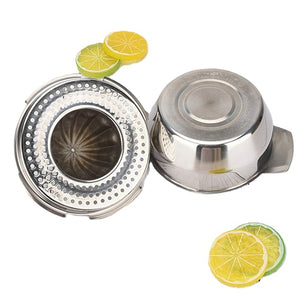 CITRUS JUICER Stainless Steel Lemon, Lime, Orange Strainer Press with Bowl Collector