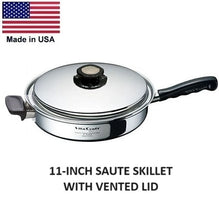 Load image into Gallery viewer, 14 Pc Waterless Cookware Set Vented Lids 430 Induction Ready Stainless Steel Made in USA