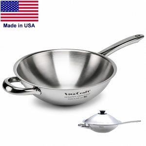 Chef Tell Signature 11-Inch Saucier WOK with Lid USA Induction