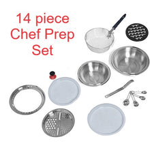 Load image into Gallery viewer, NEW 14 piece CHEF PREP SET Mxing Storage Bowl, Deep Fry Steamer, Mandolin Slicer Grater